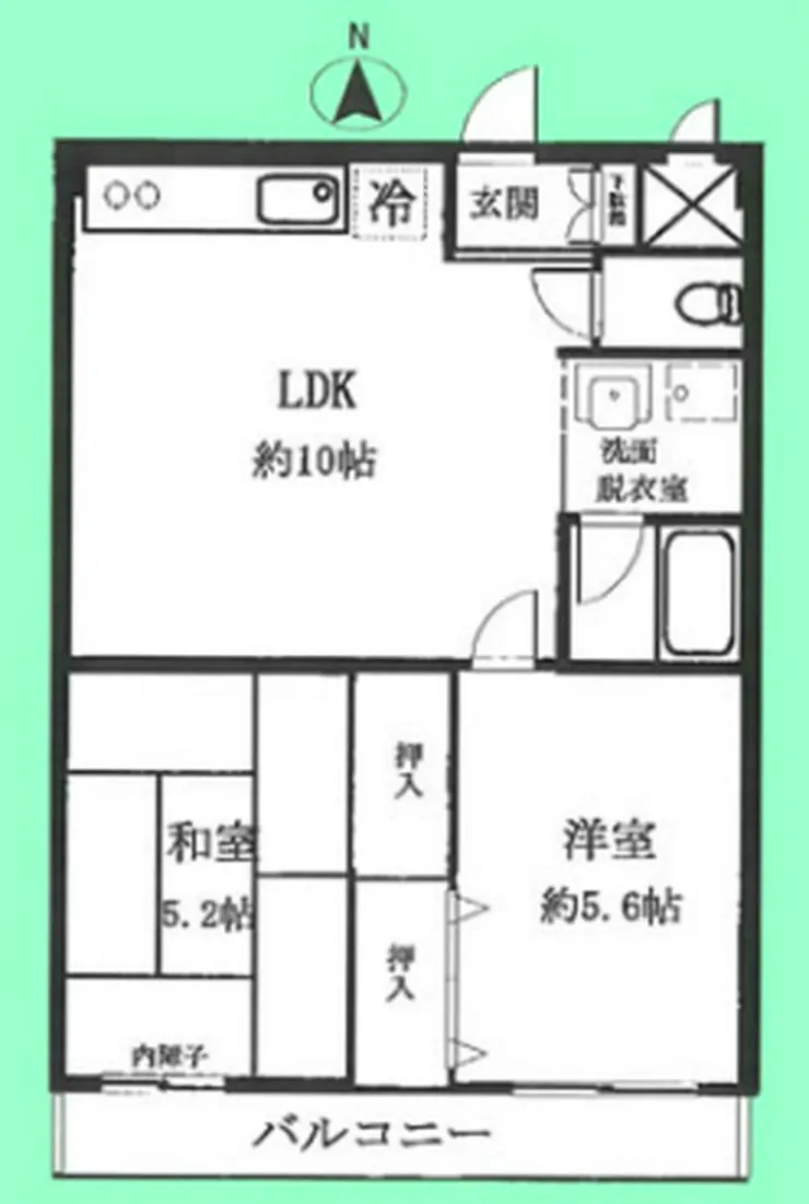 ワコーマンション府中（中河原駅・T2-2332）の間取り図