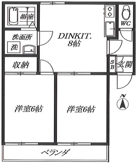 ドミール小柳町Bの間取り
