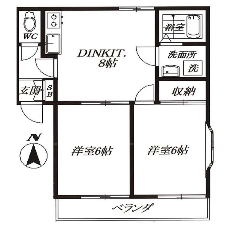 ドミール小柳町B（多磨霊園駅・T2-237）の間取り図