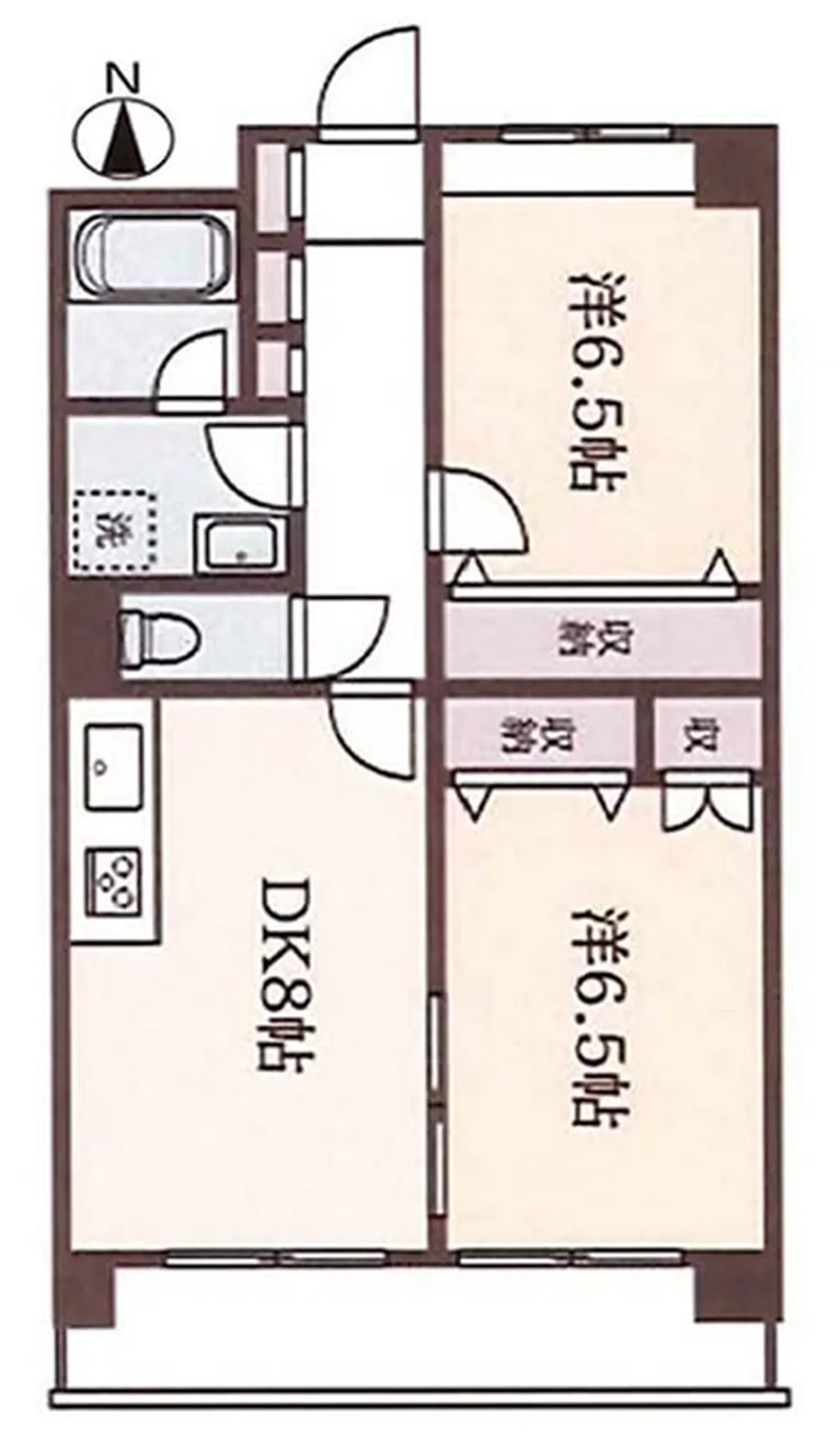 ヴェルドーネ（中河原駅・T2-2420）の間取り図