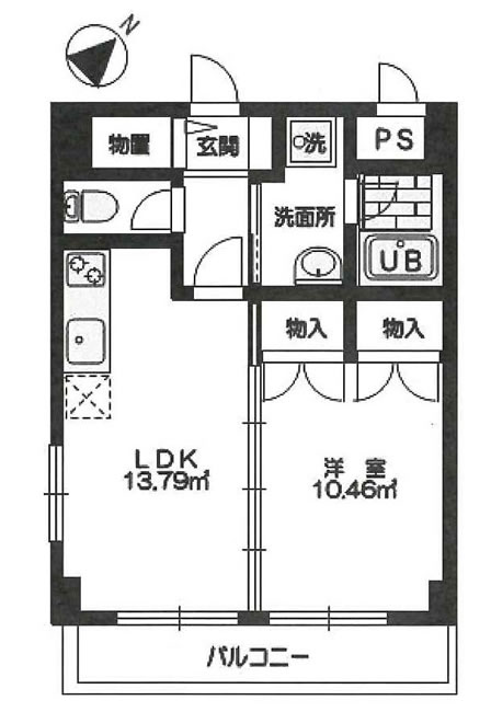 トラッドリアK＆M（多磨霊園駅・T1-2516）の間取り図