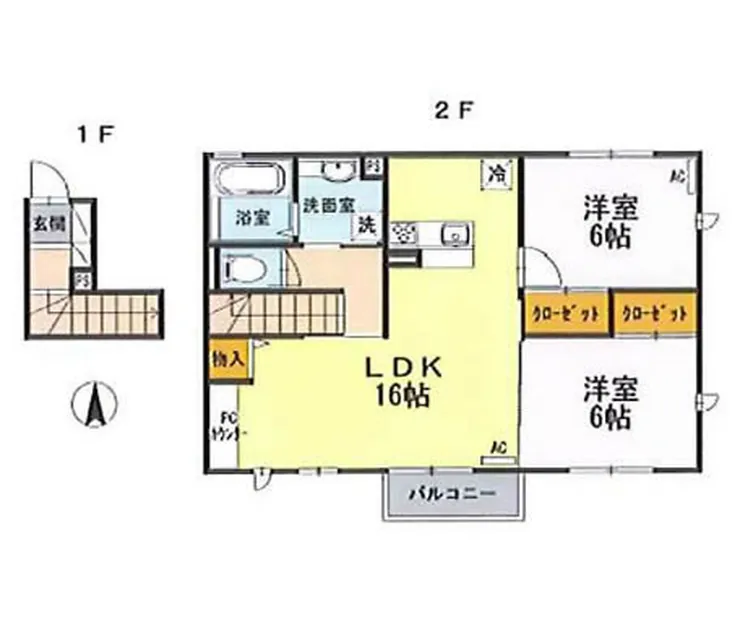 クレールA棟(是政6)（T2-2945）の間取り図