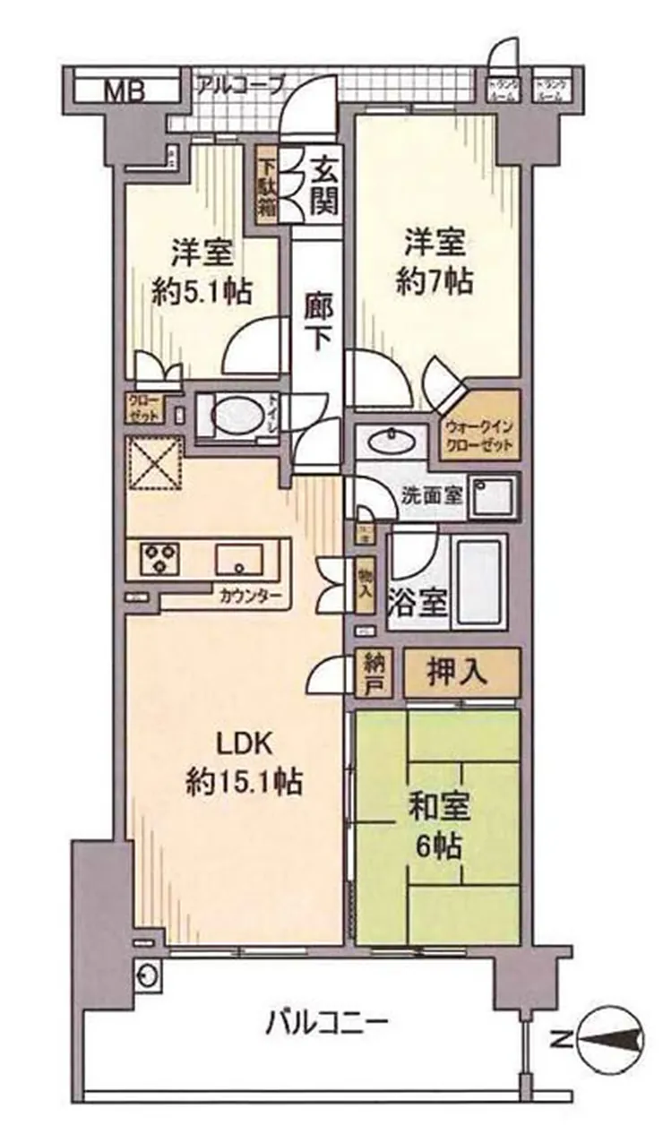 プラウドシティ府中（府中本町駅・T3-3036）の間取り図
