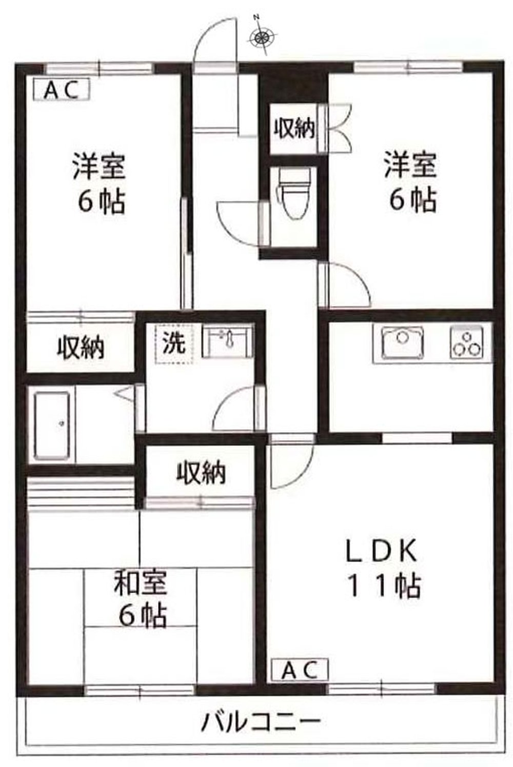 サンレジデンス（飛田給駅・T3-3096）の間取り図