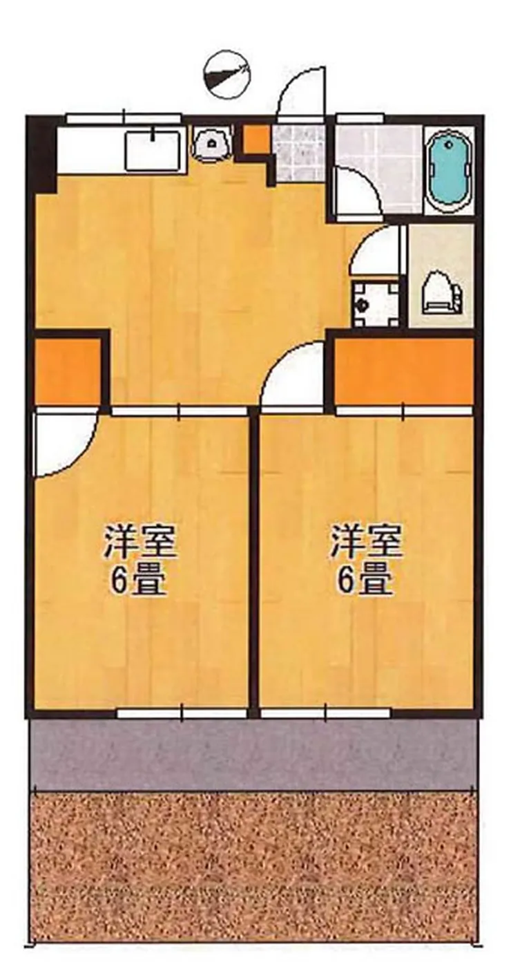 シティハイムつるしろ（多磨霊園駅・T2-3320）の間取り図