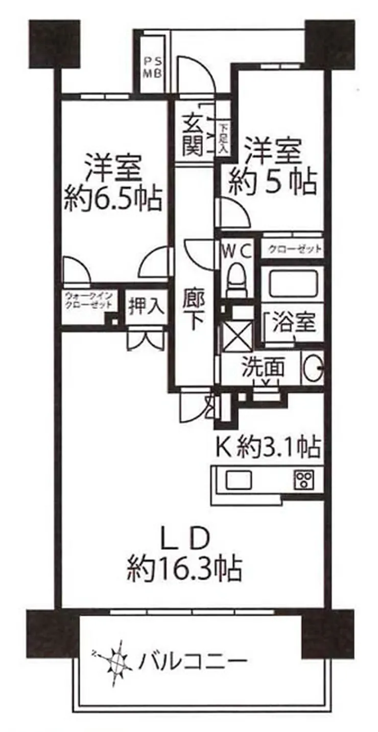 クリオ府中（府中本町駅・T2-3468）の間取り図