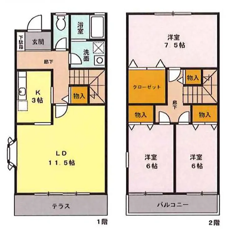 セジュールよもぎB（西府駅・TH-3718）の間取り図