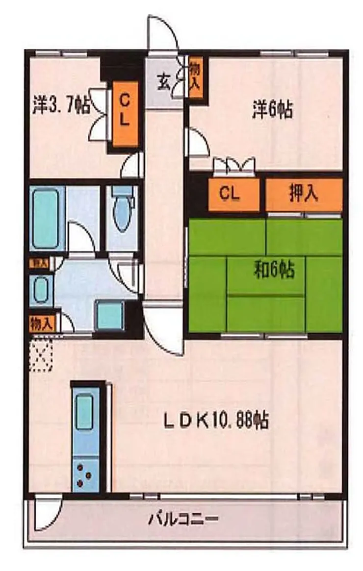 欅ハイム2番館（東府中駅・T3-3997）の間取り図