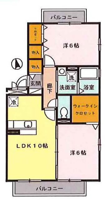 ベルジュノー是政（東府中駅・T2-4049）の間取り図