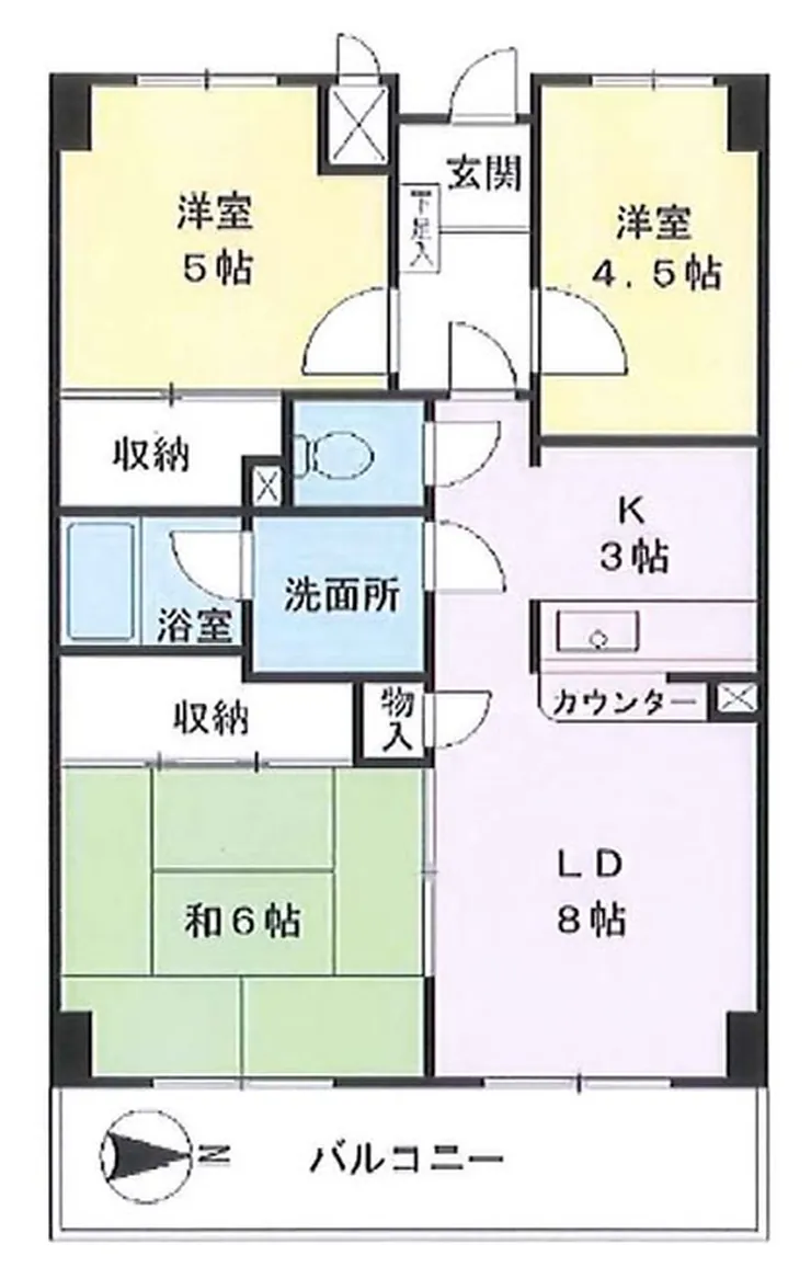 パークアベニュー（武蔵野台駅・T2-4051）の間取り図