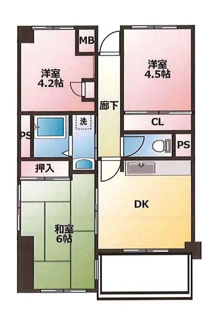 プレステージ府中（T3-4052）の間取り図