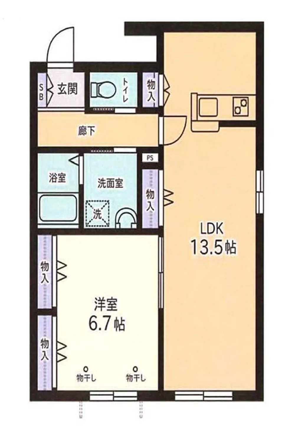 プランドール（分倍河原駅・T1-4090）の間取り図
