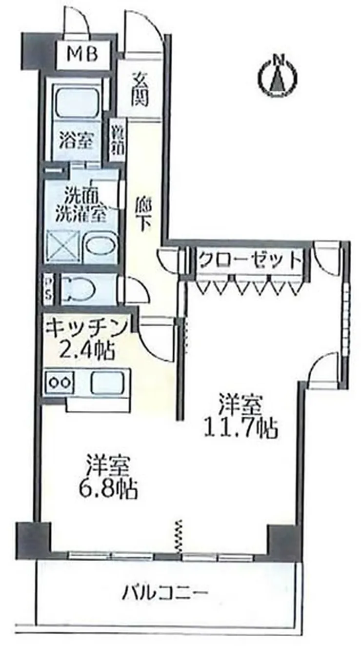 パティオＡＫＩ（府中駅・T1-410）の間取り図