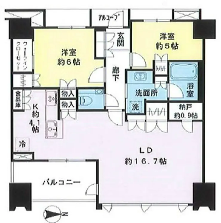 プラウド府中ステーションアリーナ（T2-4145）の間取り図