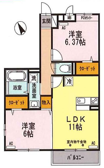 プリマベーラ(是政1)（東府中駅・T2-4346）の間取り図