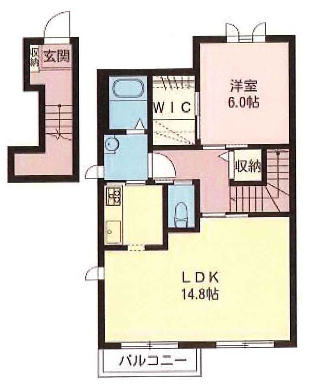 ウィンビレッジD（中河原駅・T1-4374）の間取り図