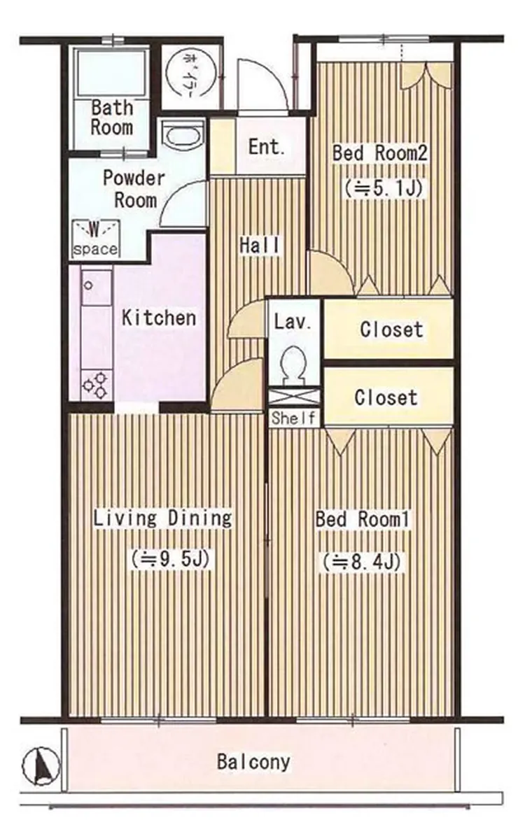 フローラコート（多磨霊園駅・T2-4382）の間取り図