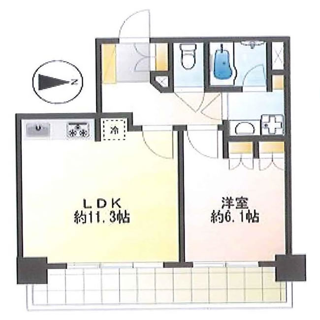 ライオンズタワー府中（T1-444）の間取り図