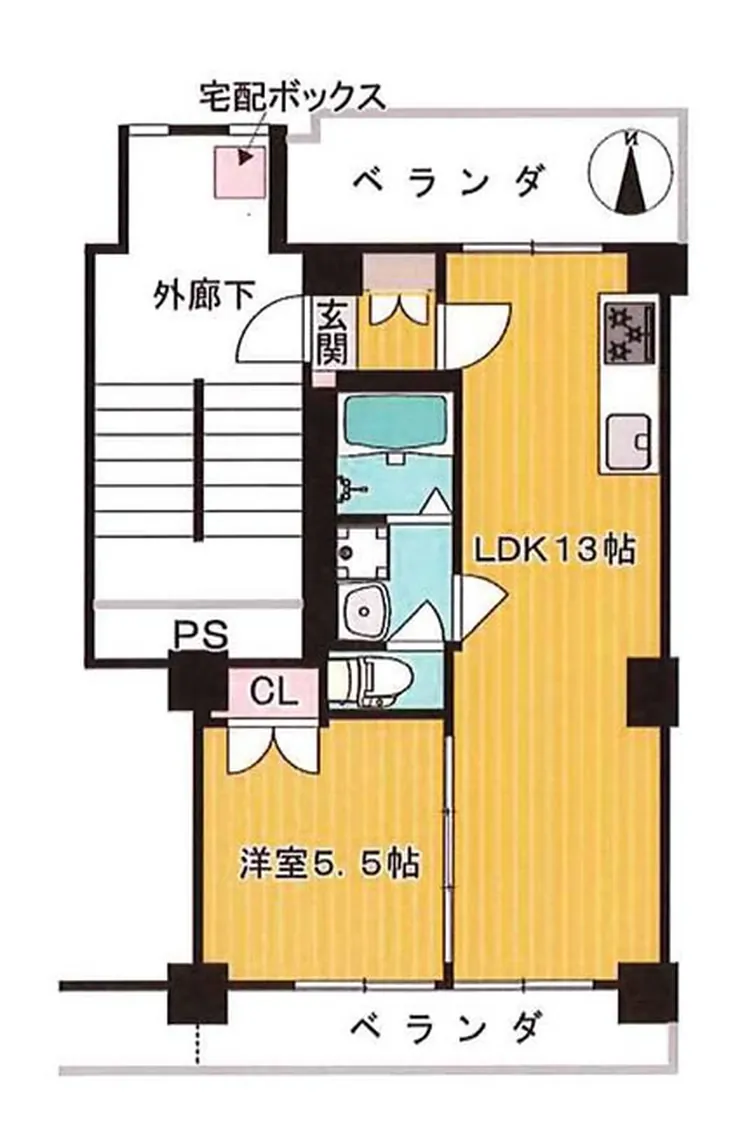 サンステージ府中（分倍河原駅・T1-4461）の間取り図