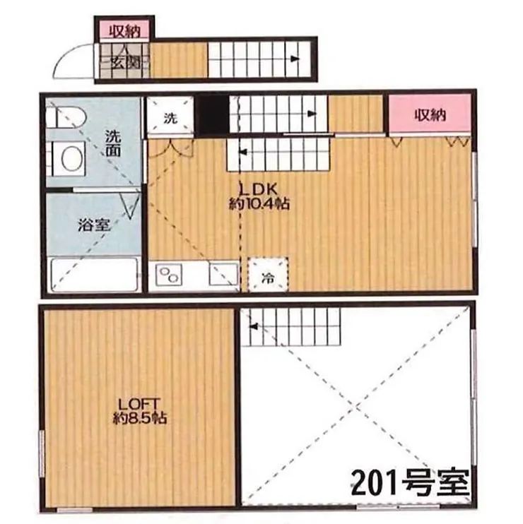 アップライン東府中（T1-4500）の間取り図