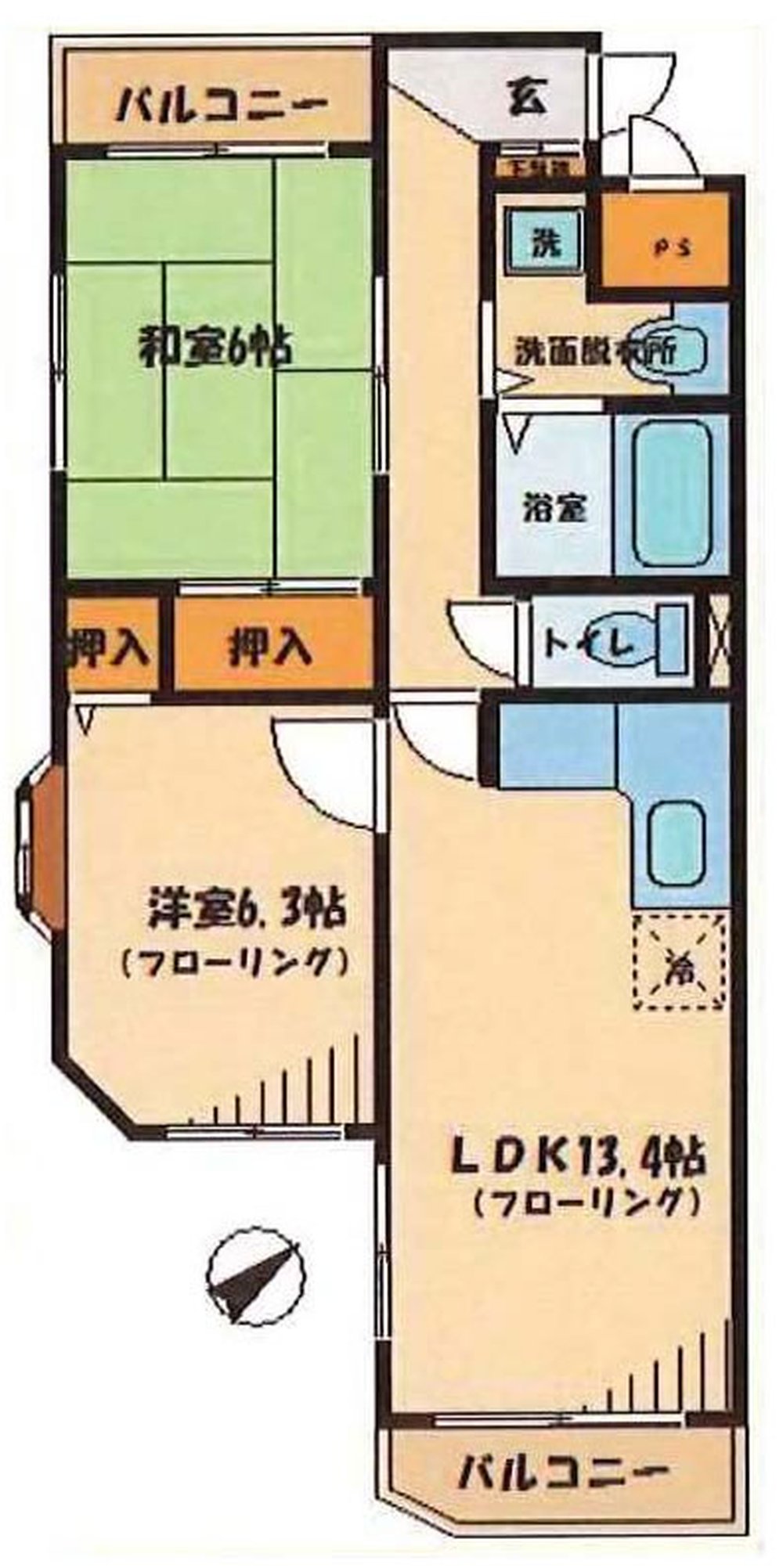 エクストール武蔵野台（T2-470）の間取り図
