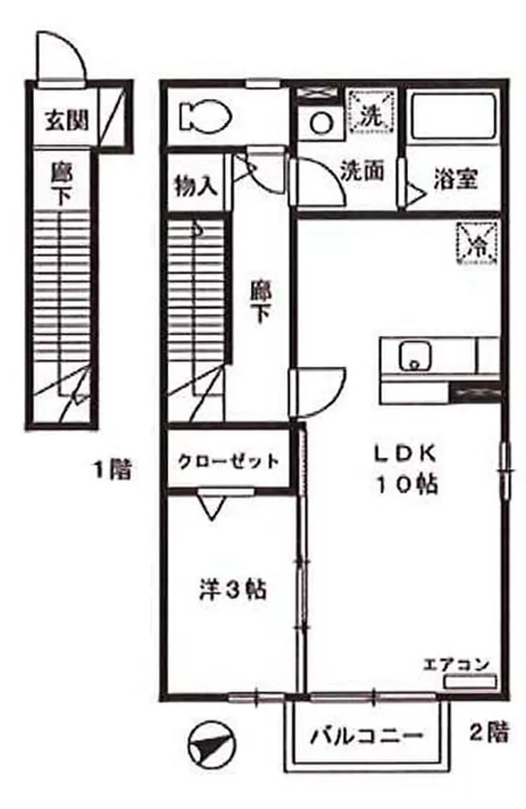 カイア（武蔵野台駅・T1-4706）の間取り図
