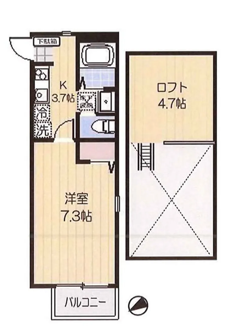 レスポワール東府中（T1-4742）の間取り図