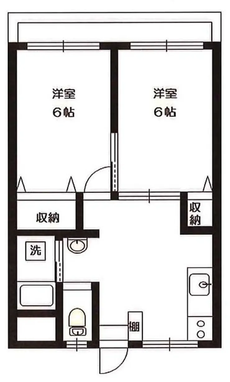 堀江コーポラス1号棟（小柳町5）（競艇場前駅・T2-4774）の間取り図