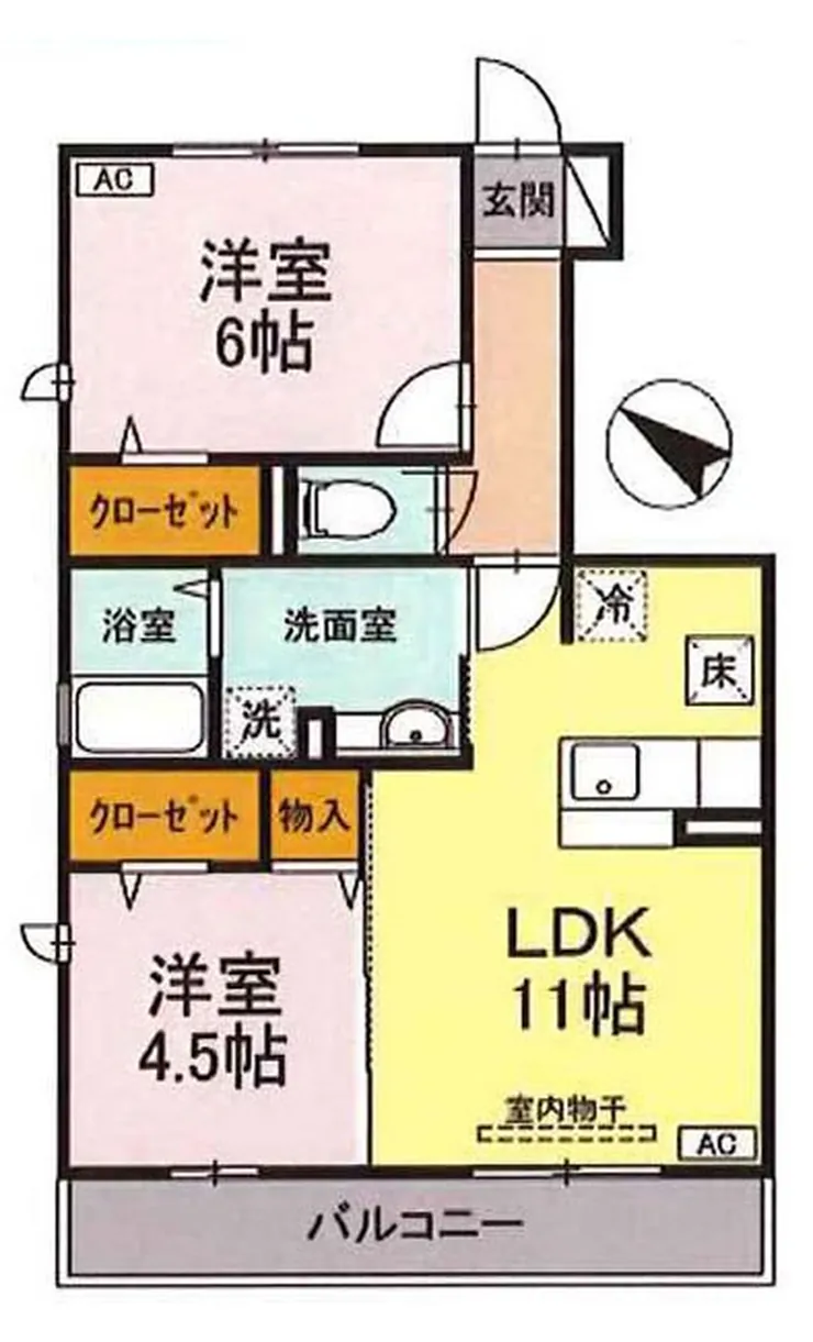 リバーサイドガーデン（中河原駅・T2-4886）の間取り図