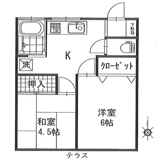 第二若狭荘102間取り