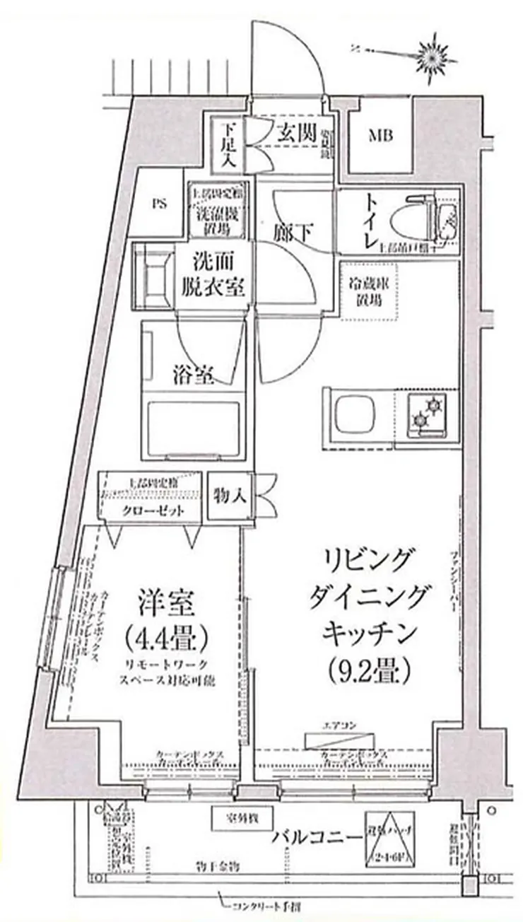 ルフレグランデ府中（府中本町駅・T1-5039）の間取り図