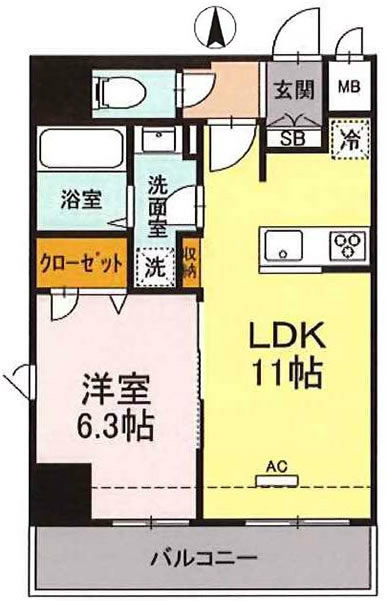JeGlycine寿町（府中駅・T1-5057）の間取り図