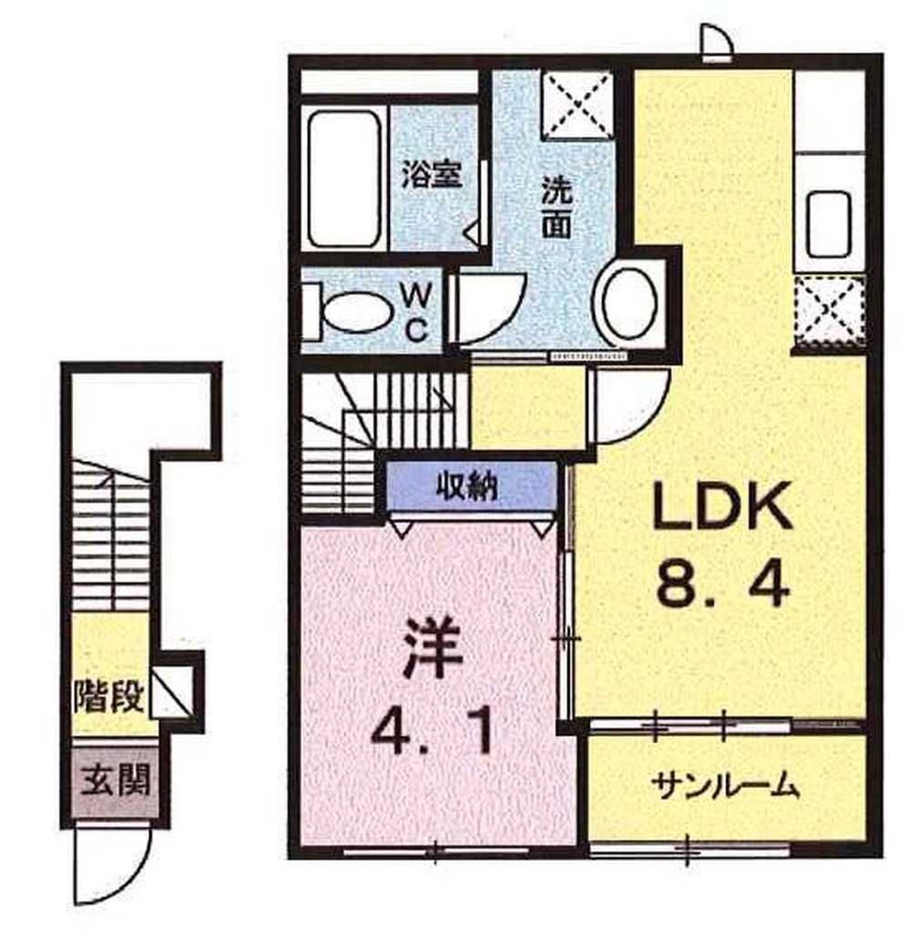 ネオスプリング（中河原駅・T1-5102）の間取り図