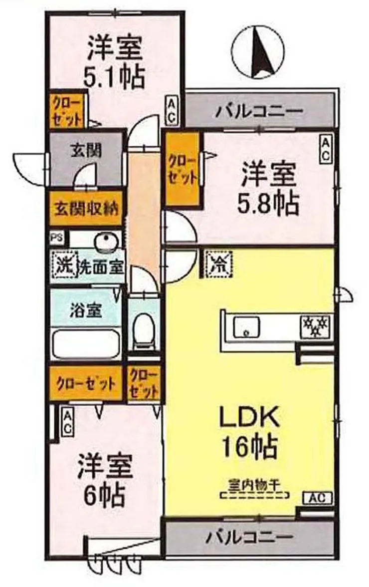コルザフィオーレ（T3-5117）の間取り図