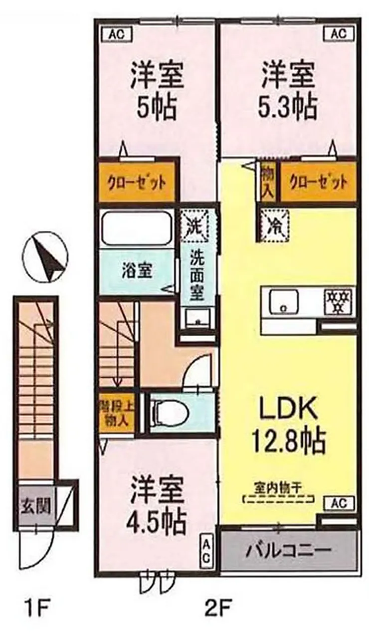 ソレイユルヴァン(押立町5)（飛田給駅・T3-5123）の間取り図