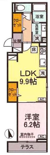 D-ROOM　PREMIUM　多磨霊園駅の間取り