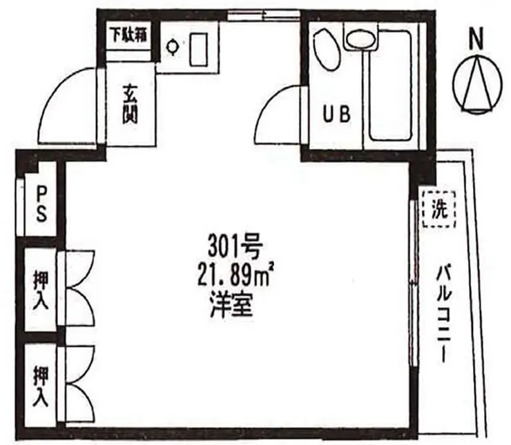 スタジオクレール（多磨霊園駅・T1-5230）の間取り図