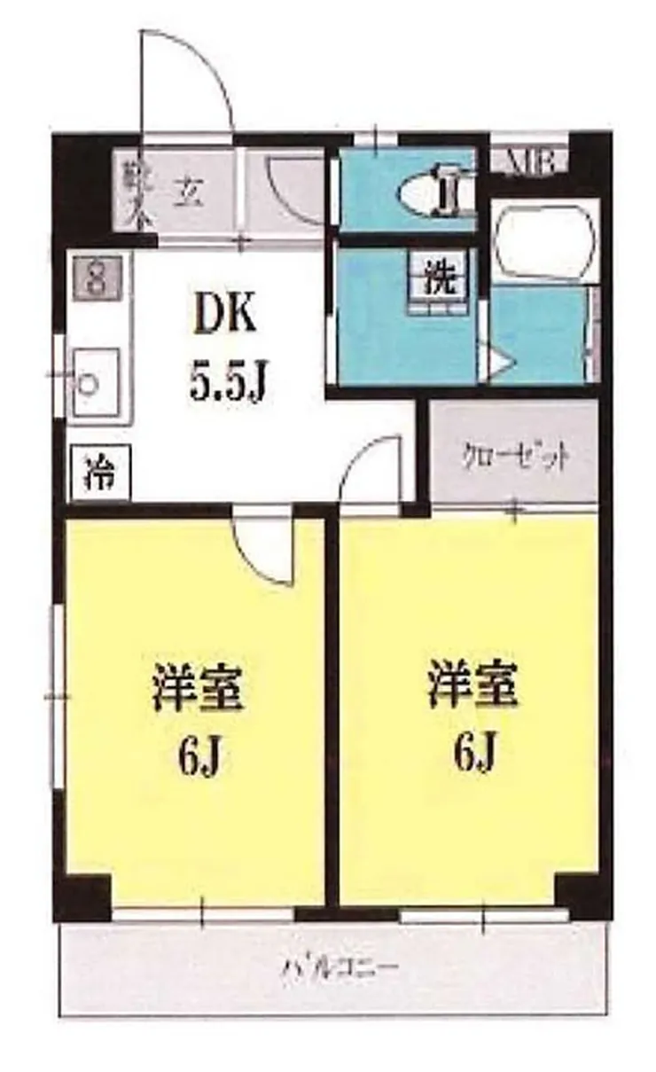 ヒルサイドテラス武蔵野台（白糸台駅・T2-5400）の間取り図