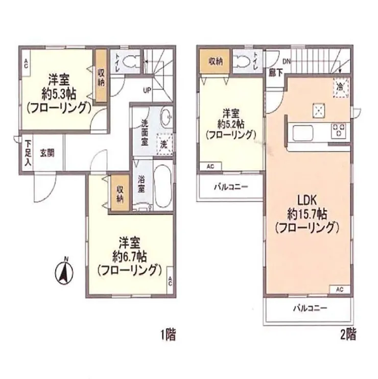 貸家5433（中河原駅・TH-5433）の間取り図