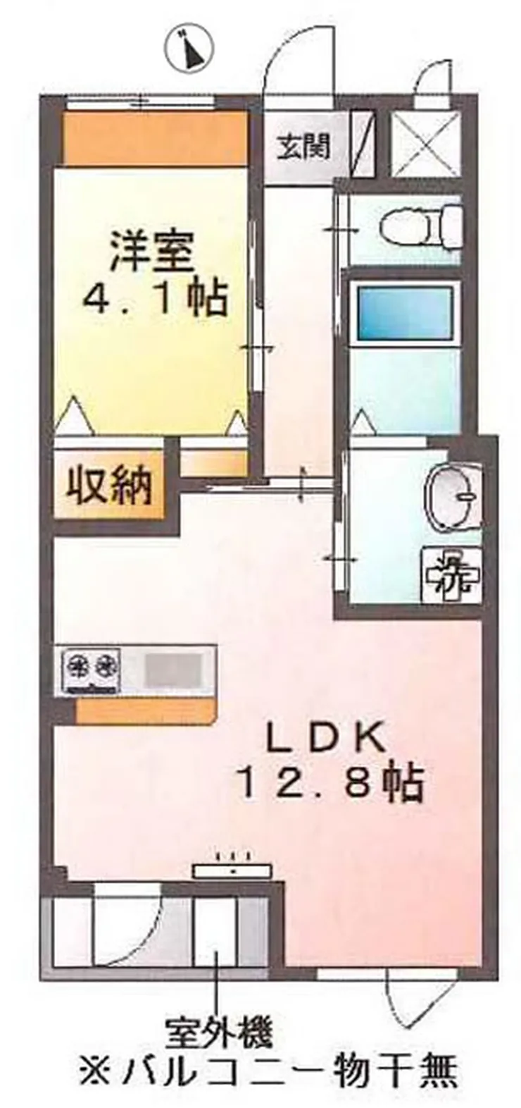 メゾンアドラブール（是政駅・T1-5453）の間取り図