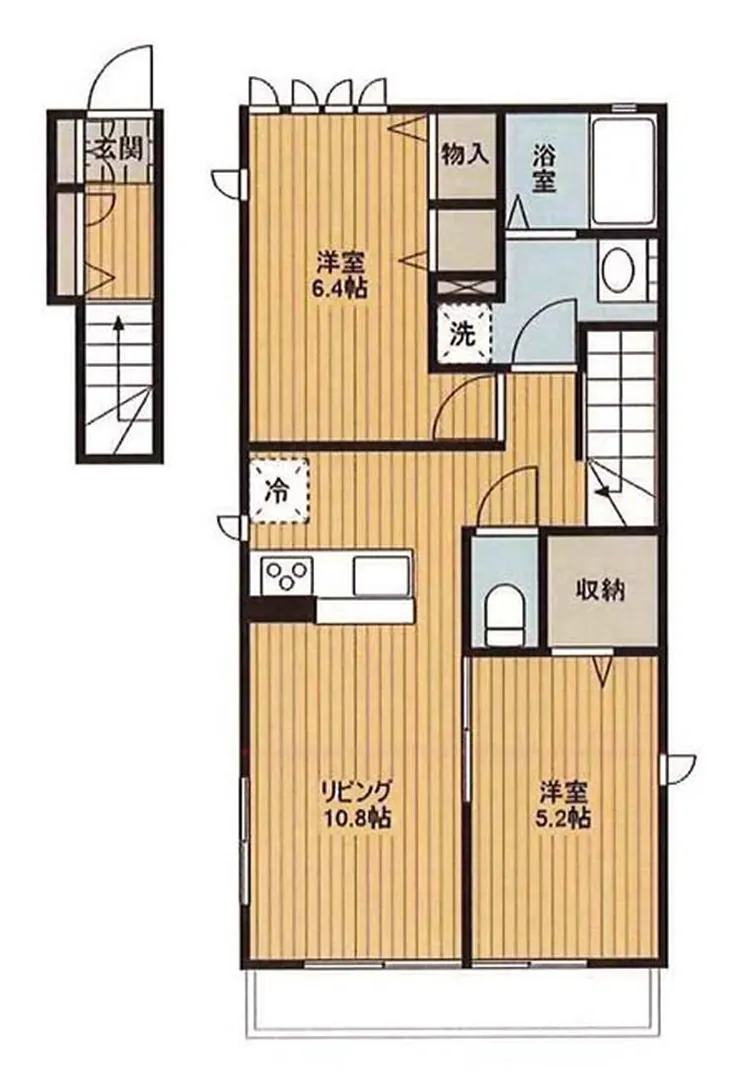 フィネス宮西（府中駅・T2-5464）の間取り図