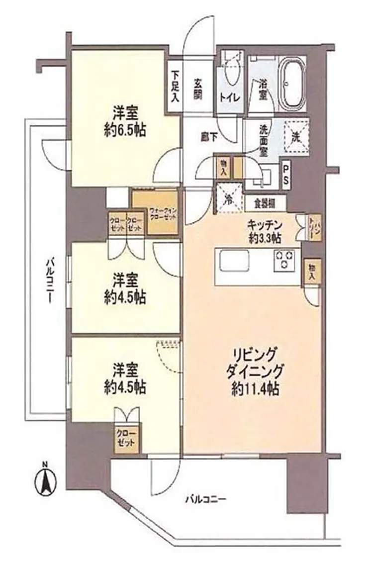 ザライオンズ府中（T3-5472）の間取り図