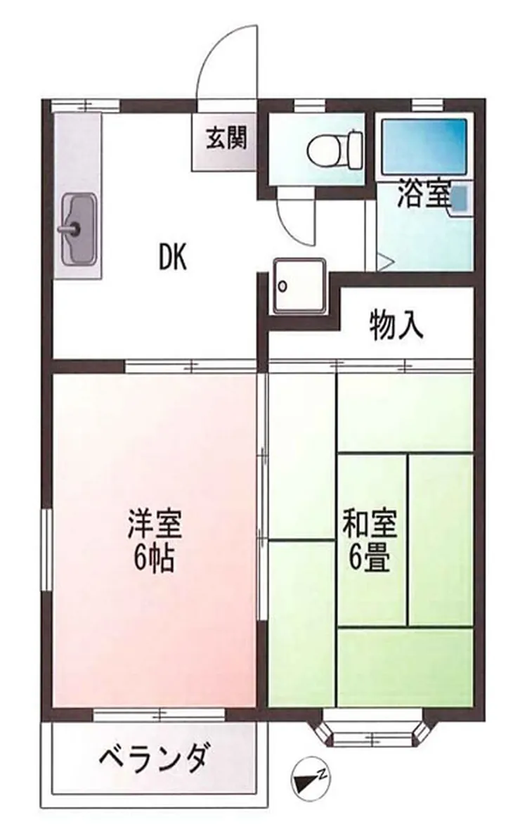 レジデンスKK（中河原駅・T2-5477）の間取り図