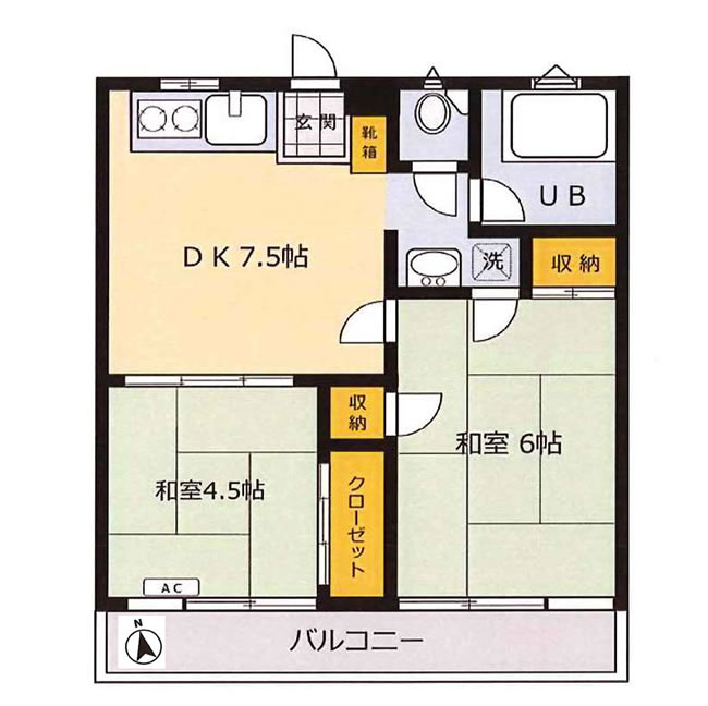 冨士ハイツBの間取り