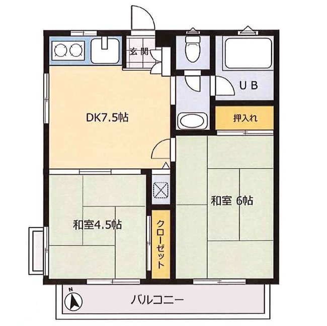 冨士ハイツBの間取り