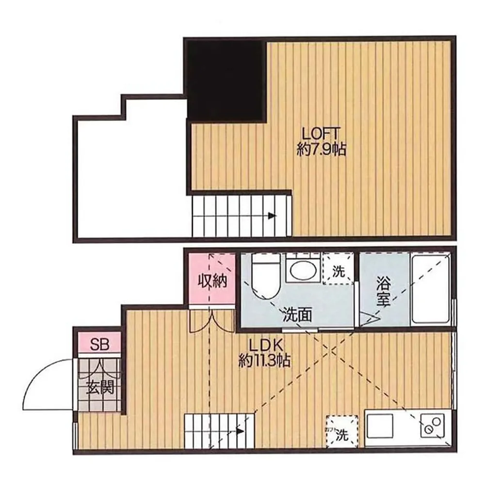 アップライン東府中（T1-5513）の間取り図