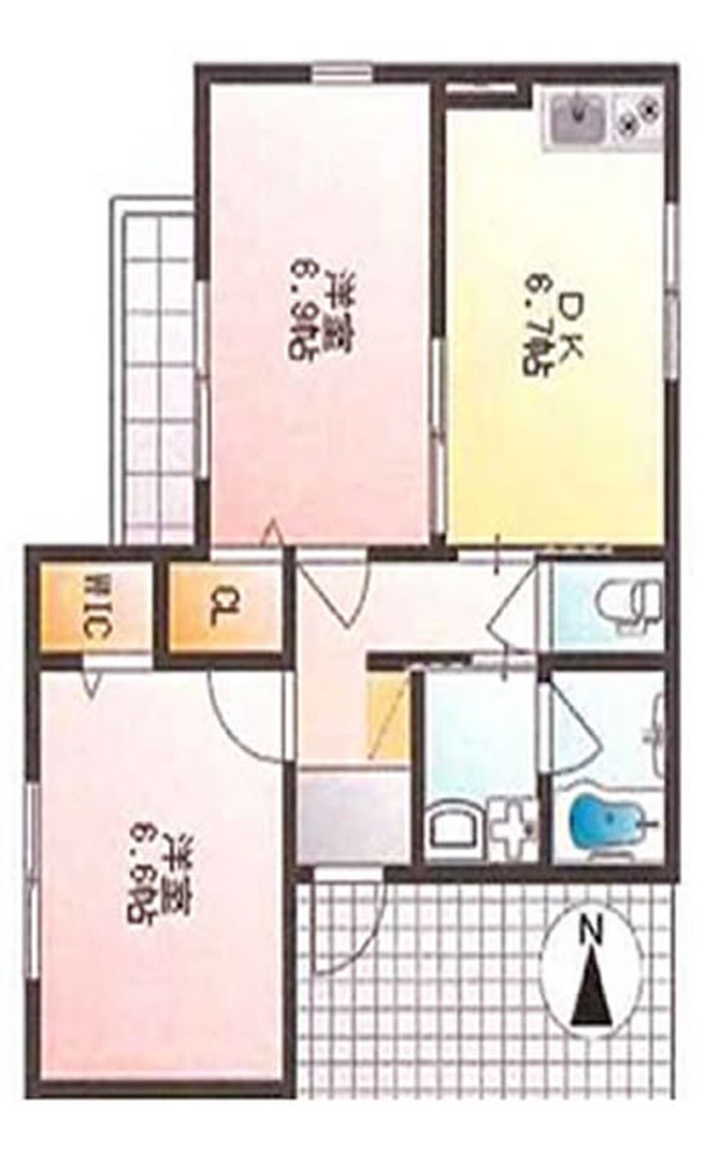 クスミィウエスト（是政駅・T2-5534）の間取り図