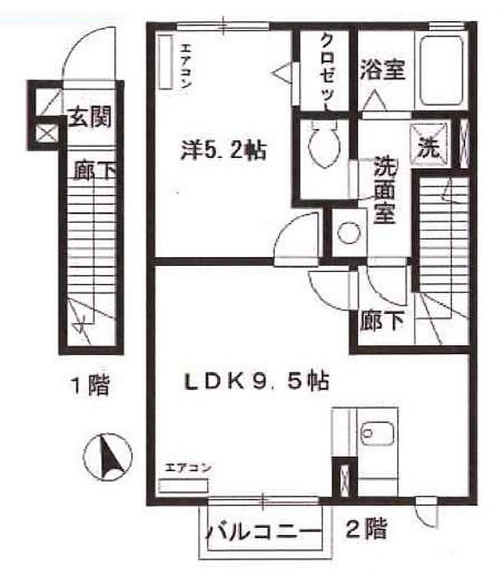 マロウコート（谷保駅・T1-5551）の間取り図
