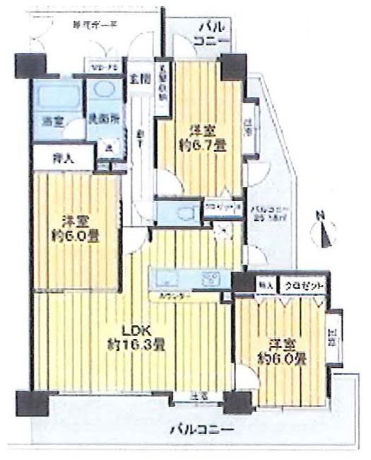 ライオンズガーデン府中本町（T3-578）の間取り図