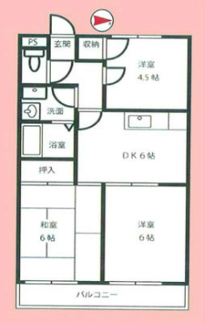 アビタシオン1（多磨駅・T3-597）の間取り図